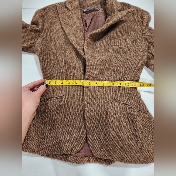 Ralph Lauren Purple Label Collection Cashmere Alpaca Brown Blazer Herringbone - Picture 3 of 11